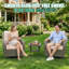 Ensemble modulaire de patio en osier toutes saisons avec 2 chaises pivotantes pivotantes-506249589