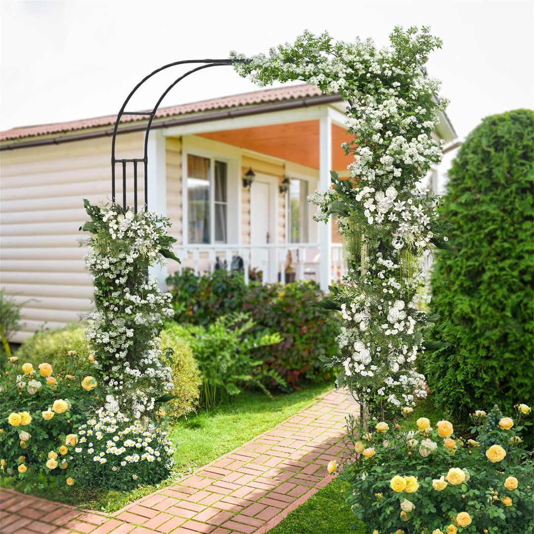 158cm W x 42cm D Metal Arbour in Black