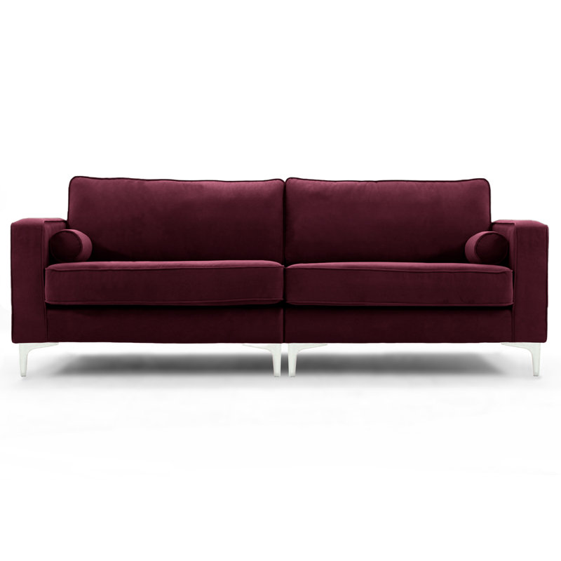 Georgio 4 Seater Velvet Sofa, Aubergine