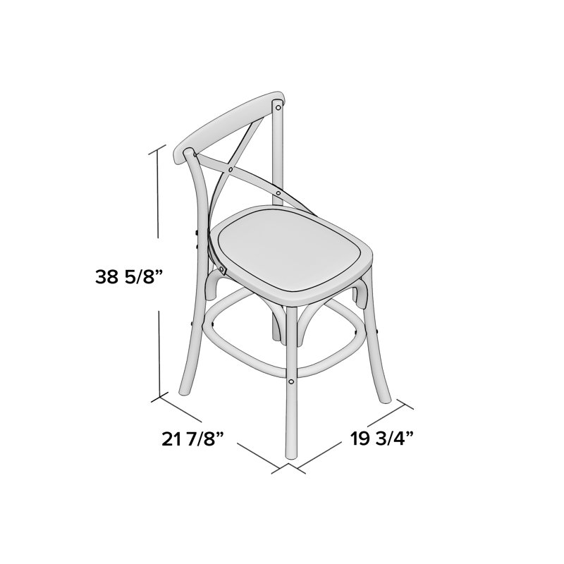 Tabouret Franklin, Chêne, Tabouret de comptoir (siège d'une hauteur de 24,2, Gris