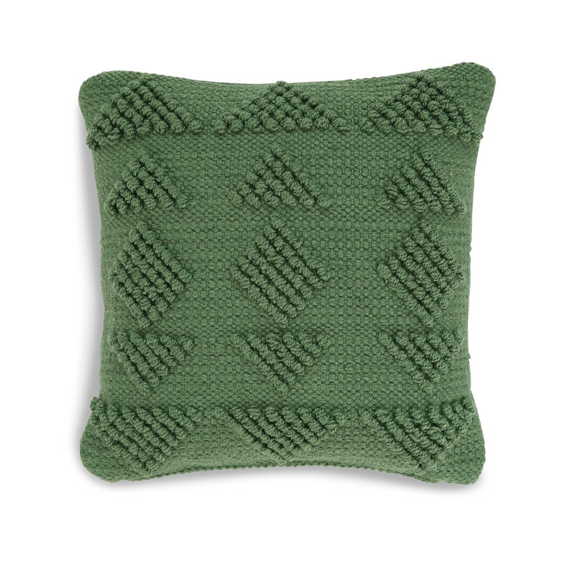 Ensemble de 4 coussins décoratifs Dco, intérieur et extérieur, motif géométrique tissé, vert