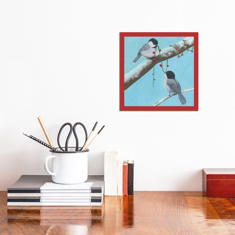 Chickadee Christmas Collection J by Grace Popp - Gallery-Wrapped Canvas Giclée on Canvas, No Frame, 30.48 cm H x 30.48 cm W