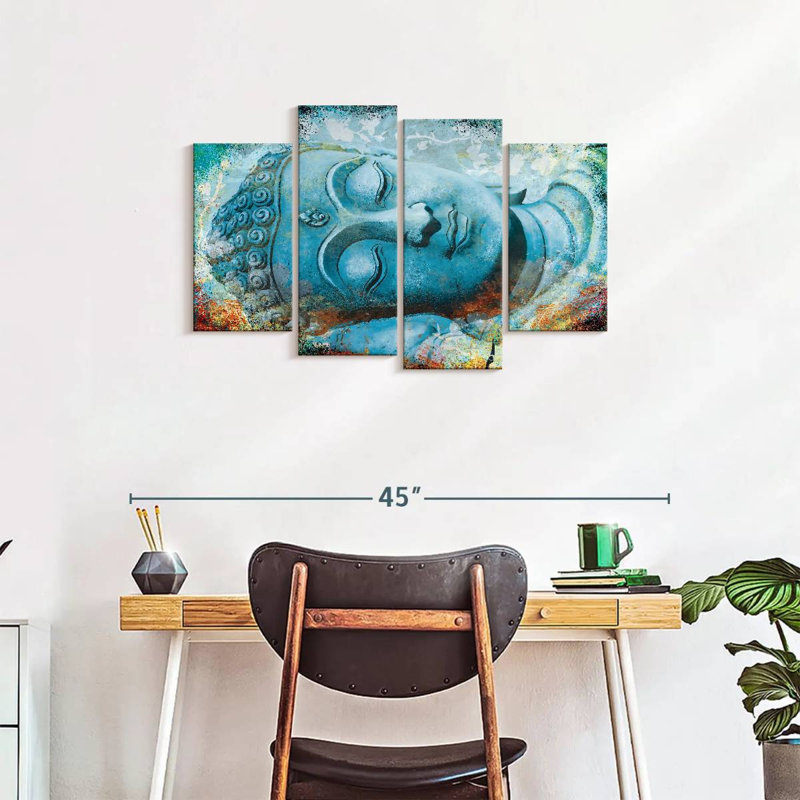 «Relaxed Sleeping Buddha», reproduction sur toile, H 22 po x l 36 po x P 1 po