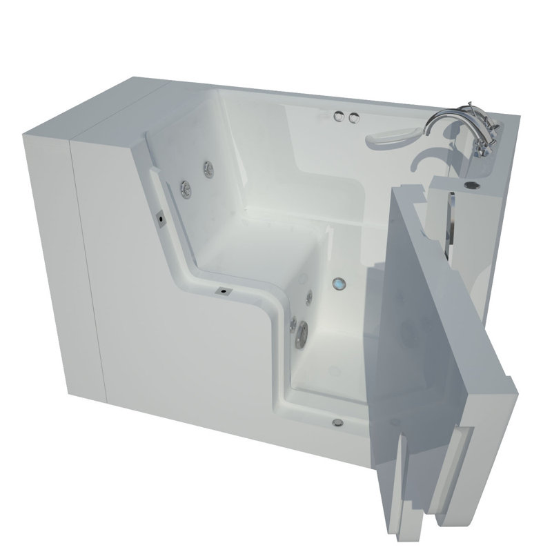 Mohave 53'' x 29'' Whirlpool Fiberglass Bathtub with Faucet, Right