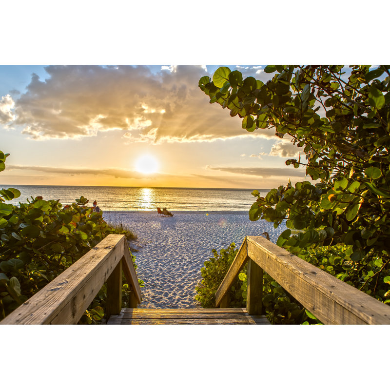 Sunset On The Beach - Wrapped Canvas Print, 30cm H x 46cm W x 3.8cm D