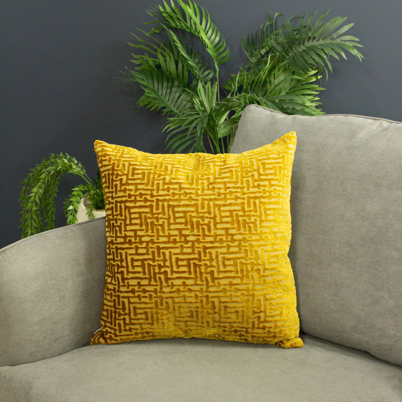 Croom Geometric Square Cushion, Gold