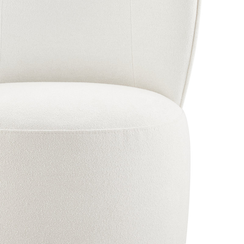 Chaise de salle à manger rembourrée Luckett, Ivoire élite