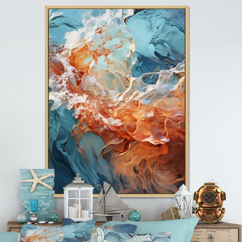 «Jafus Beach Photo Oceanic Rhythms III», reproduction sur toile, H 20 po x l 12 po x P 1 po, Cadre naturel flottant