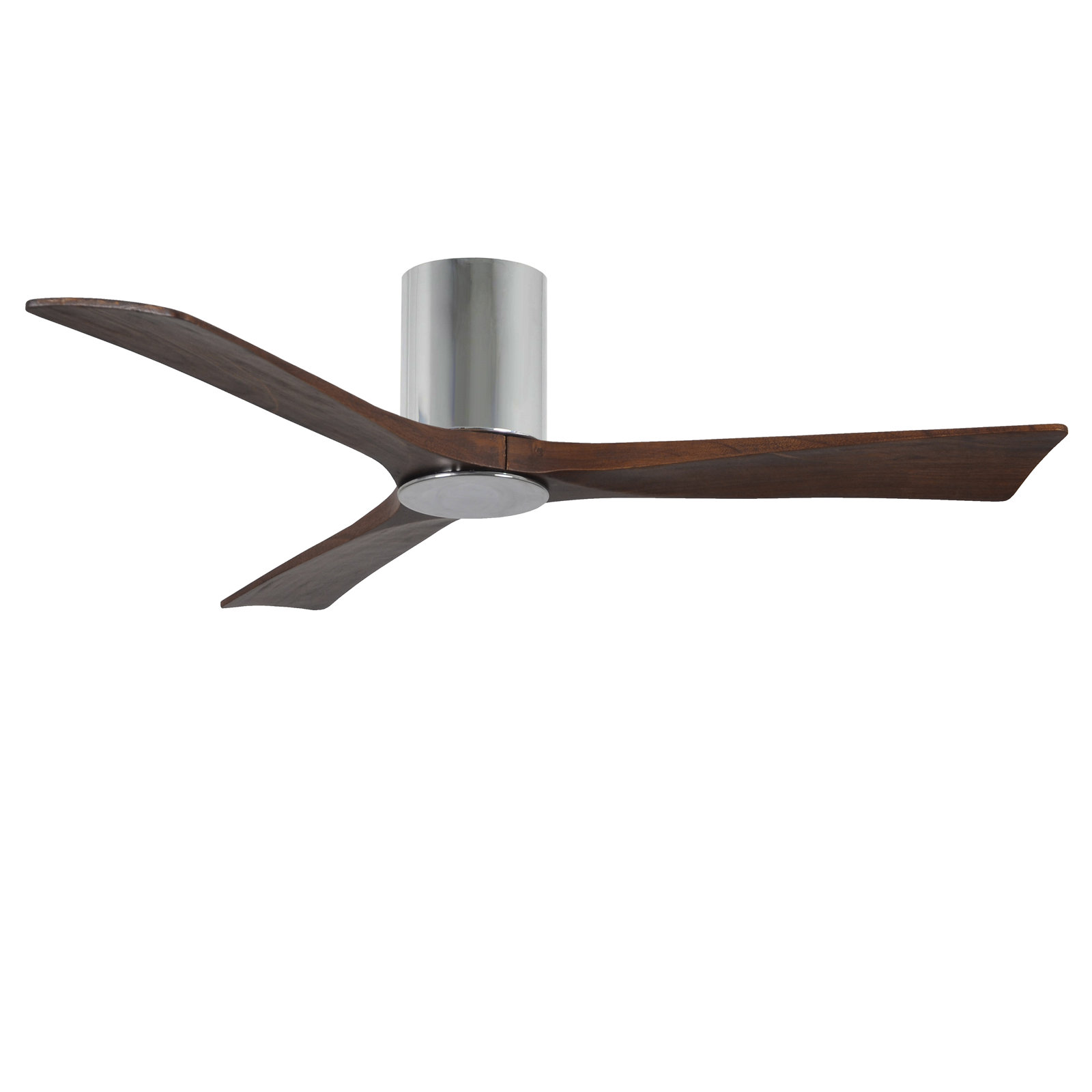Olivier Ceiling Fan with LED Light Kit, Polished Chrome, Walnut, 52"