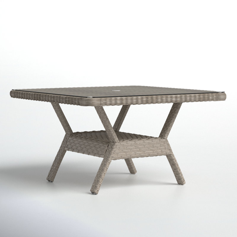 Sky 48'' Glass Outdoor Chat Table, Yes