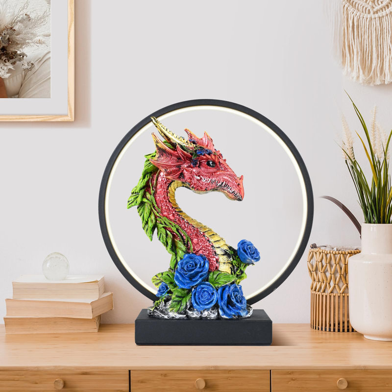 Dragon Statue Lamp, Multicolor
