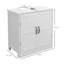 Meuble-lavabo de salle de bain Space, blanc, avec tablette réglable, étagère intérieure blanche