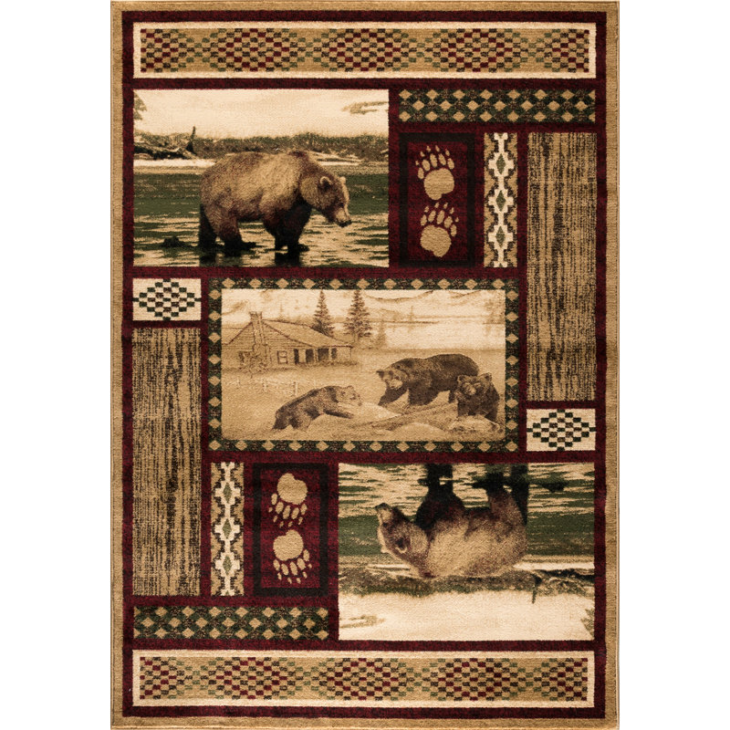 Tapis beige tissé à la machine Aparicio, Rectangle 5 pi 3 po x 7 pi 6 po