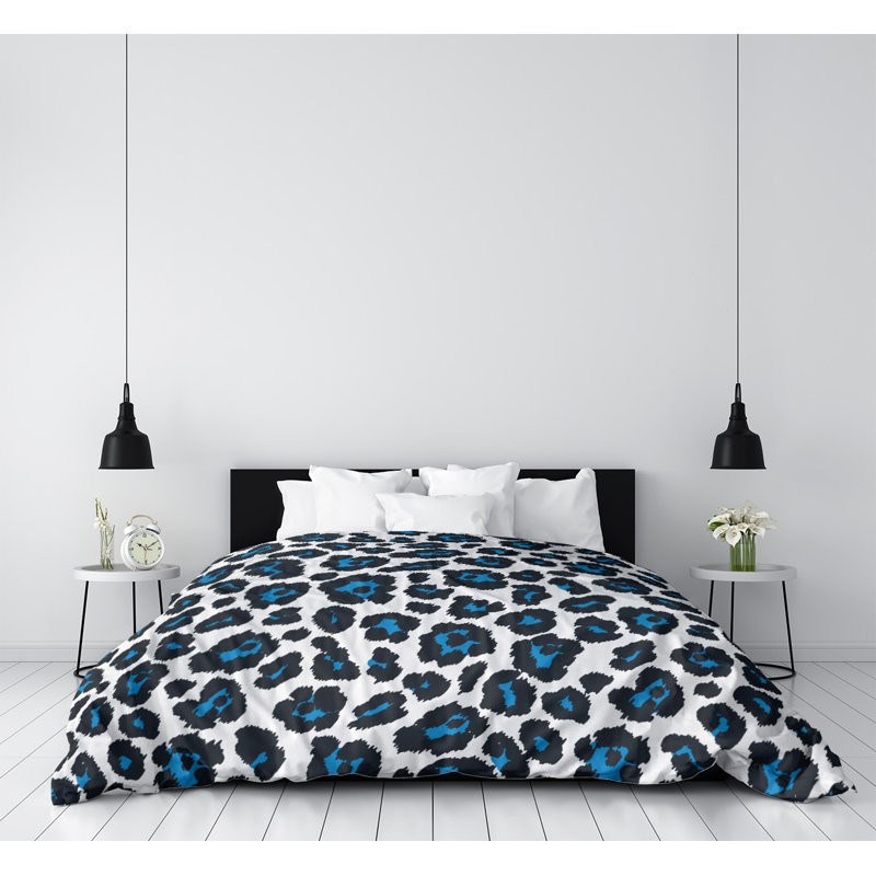 Housse de couette simple, Polyester brossé, Housse de couette simple TG, Blanc / bleu / noir