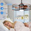 24" Outdoor Water-Proof Ceiling Fan w/ Dimmable LED Light Kit, Plug-In Quiet DC Motor 6 Speed Remote Control and APP Control