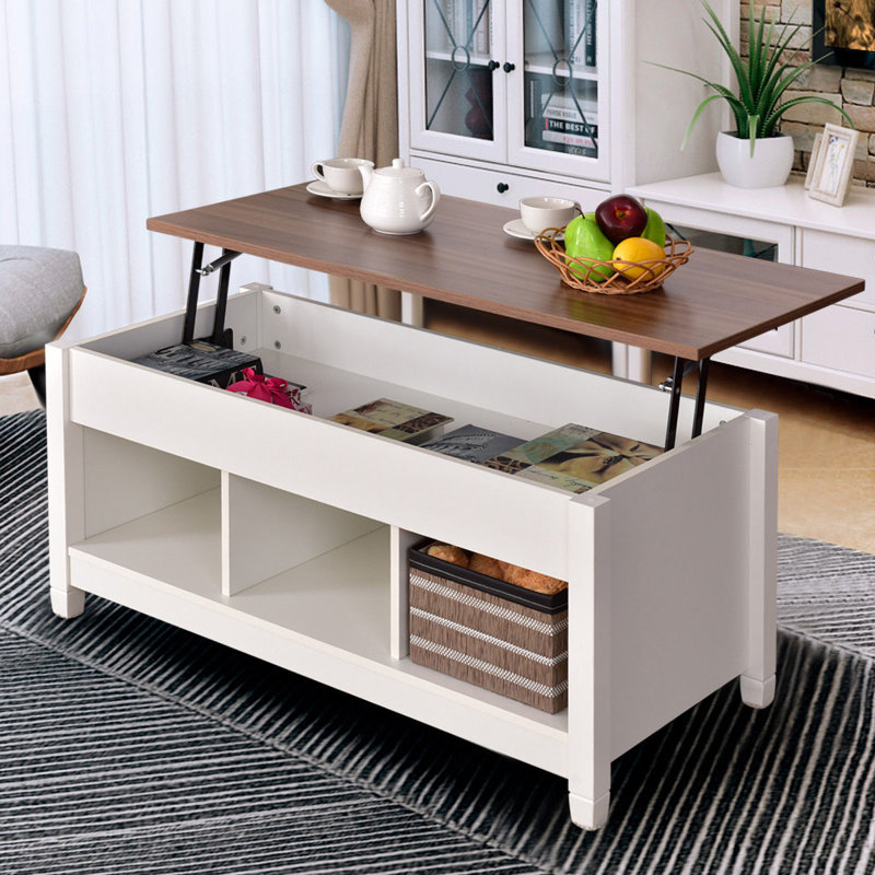 Single Coffee Table, Brown/White