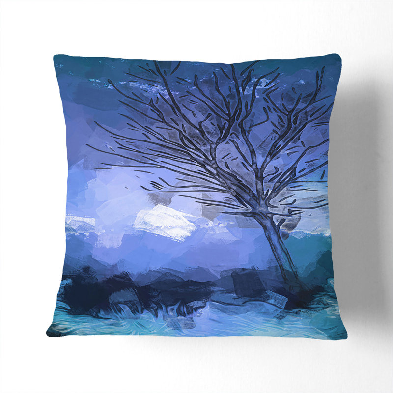 Tree in Wildfire Cushion with Filling, 55cm H x 55cm W x 20cm D