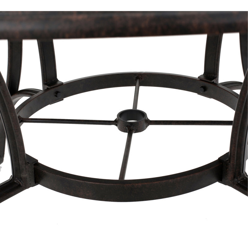 Table de salle à manger d'extérieur en fonte d'aluminium, bronze