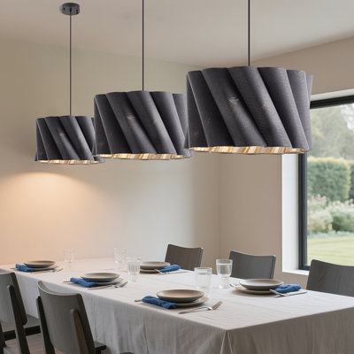 Luminaire suspendu cylindrique en tissu 18 lumières pour îlot de restaurant 18 po