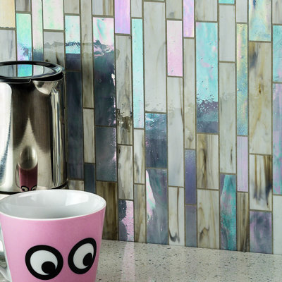 Matchstix Glass Linear Tile 12" x 12"