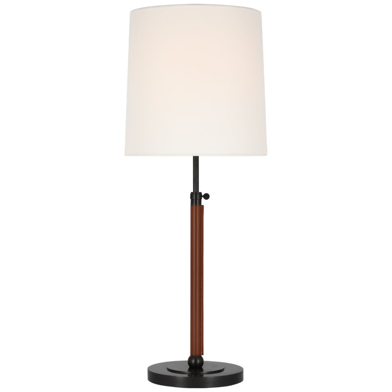 Bryant Metal Table Lamp, 27.5" H x 12" W x 12" D, Bronze/Saddle Leather