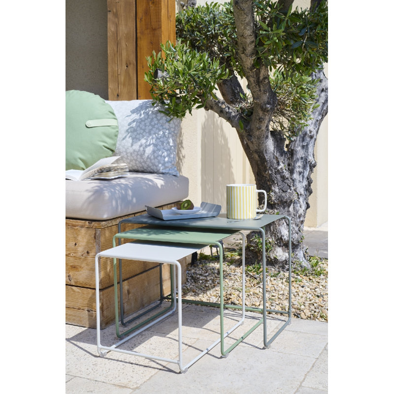 Oulala Metal Outdoor Side Table , in. W in. D, Highlighted Nature