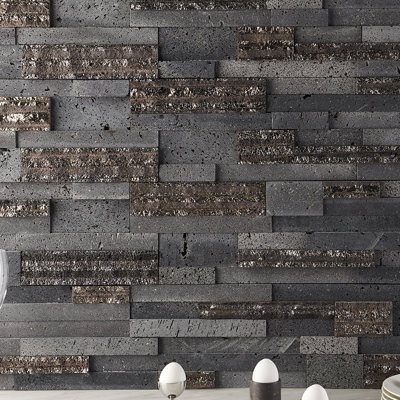 Mountainstone Random Sized Granite Linear Mosaic Wall Tile