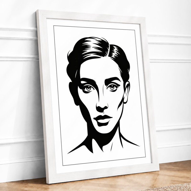 Sculpted Visage Graphic Art - Framed Print, A4 - 29.7 x 21.0 cm, White