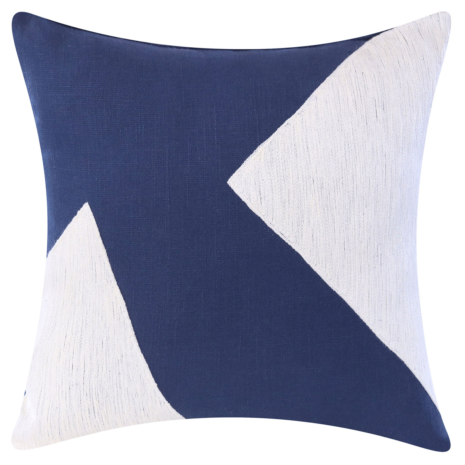 Auburn Geometric Cotton Throw Pillow, Blue/White, Square 18", Pillow Cover Only - No Insert