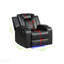 Fauteuil inclinable à DEL et en similicuir gris-1781958624