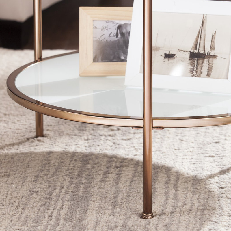 Table de bout en verre Jahnasia, Doré