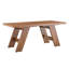 Table de salle à manger rectangulaire en bois aggloméré 71 po x 31,5 po avec pieds en bois de noyer épissé. Pieds de table inclinés vers l'extérieur à double panneau.-1409274540-1409274530