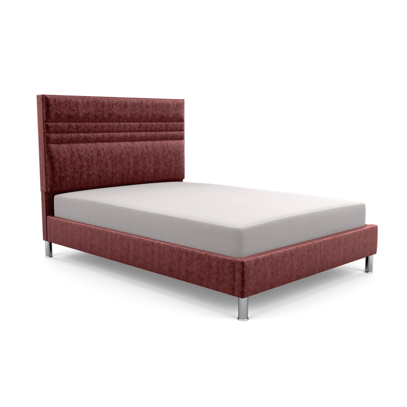 Upholstered Bed, Mulberry, Small Single (2'6), Crushed Velvet