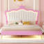 Structure de lit double pleine grandeur avec lumières DEL et tête de lit couronne, hauteur réglable pour les chambres à coucher modernes-1795142366