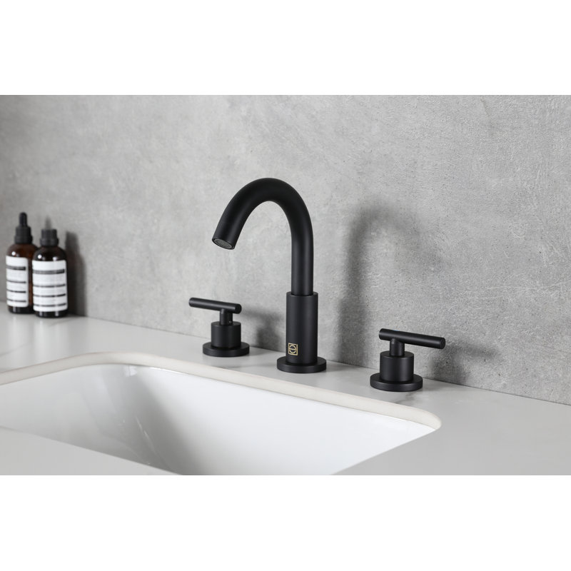 Leah 2-handle Bathroom Faucet, Matte Black