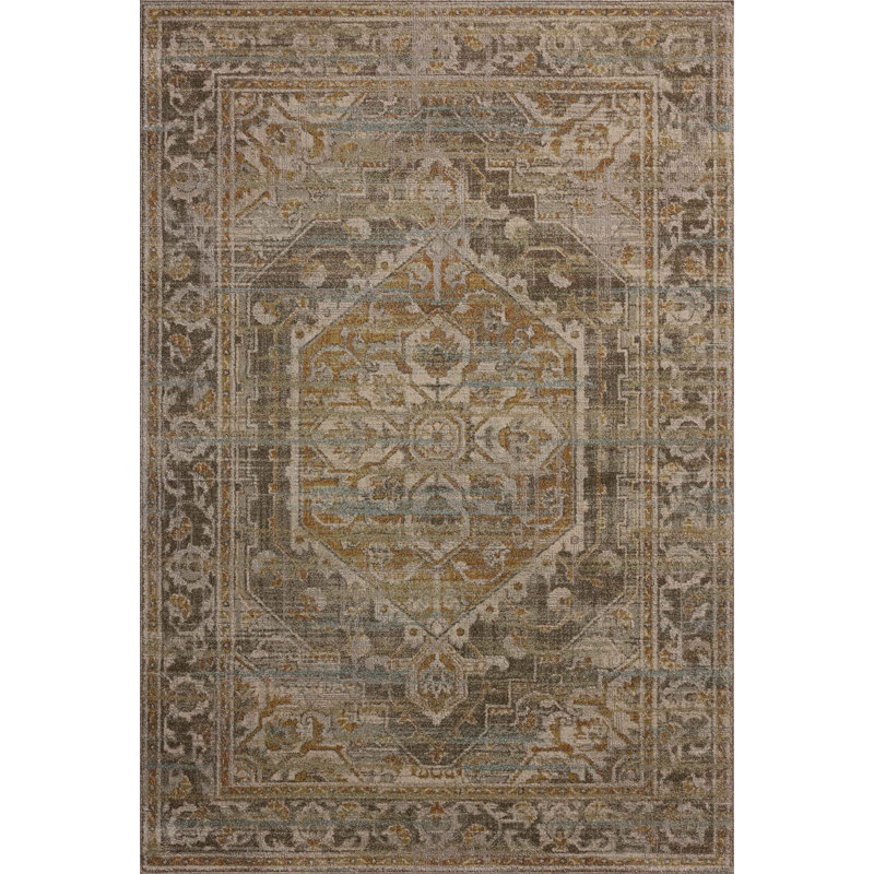 Tapis brun Magnolia Home par Joanna Gaines x Loloi Mona, Rectangle 7 pi 6 po x 10 pi