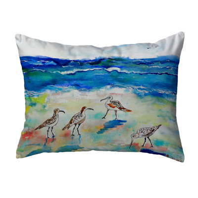 Sandpipers Sandpipers Outdoor Rectangular Throw Pillow