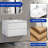 42-Inch Gloss White Wall-Mounted Floating Bath Vanity With Single White Solid Surface Sink Top-2025695535