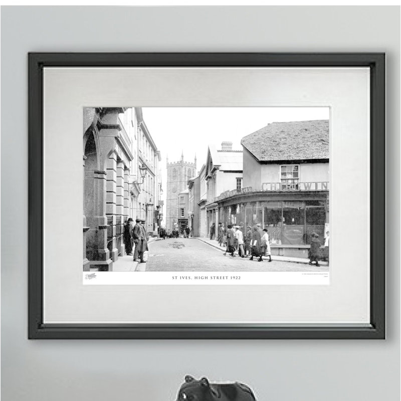 St Ives, High Street 1922 by Francis Frith - Single Picture Frame Print, 40cm H x 50cm W x 2.3cm D
