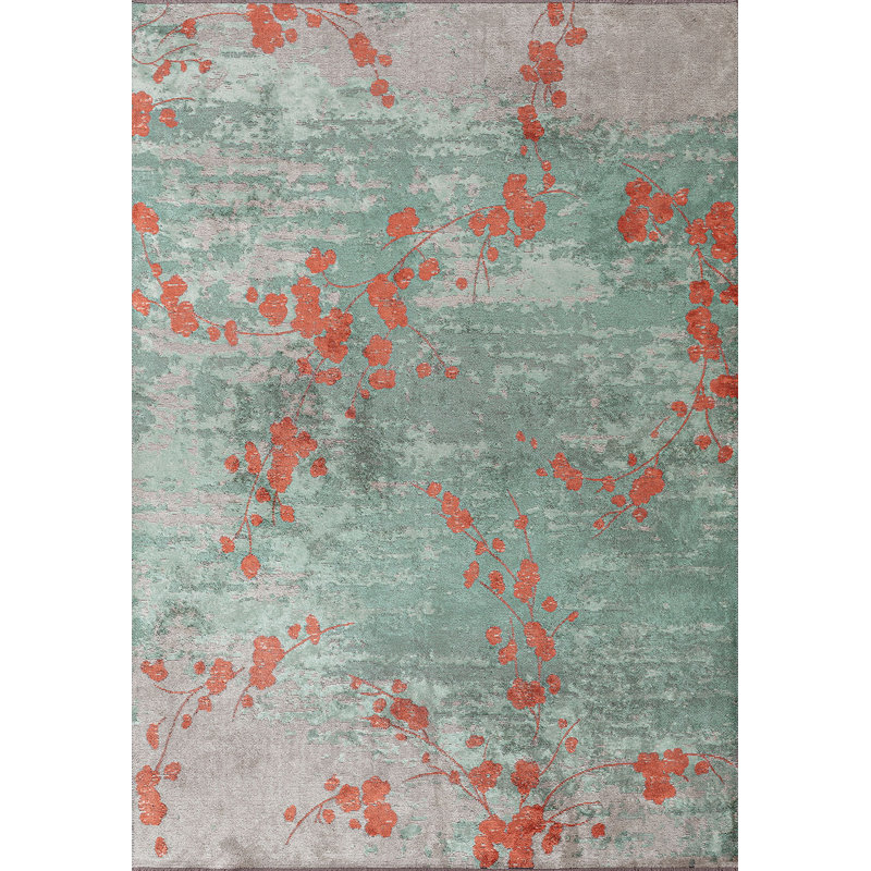 Southwold Floral Hand Loom Indoor / Outdoor Area Rug, Rectangle 6'7" x 8'2"
