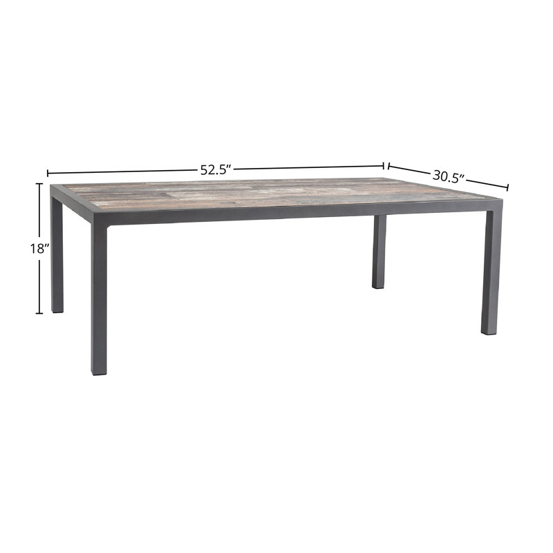 Quadra Outdoor Rectangle Dining Table, Venice Beach, Graphite