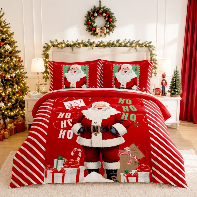 MICROFIBER XMAS DUVET SET SANTA MAIL SINGLE, Double
