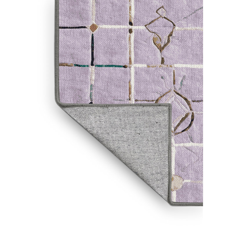 Machine Washable Pink Area Rug, Rectangle 7' x 10'