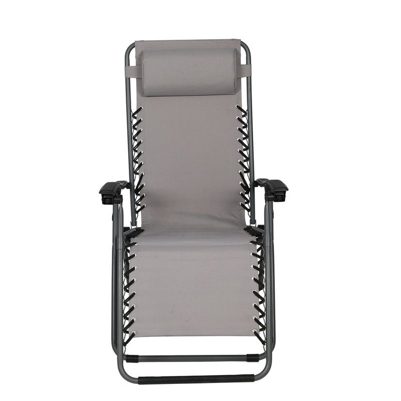 Chaise inclinable zéro gravité avec coussin, Anthracite