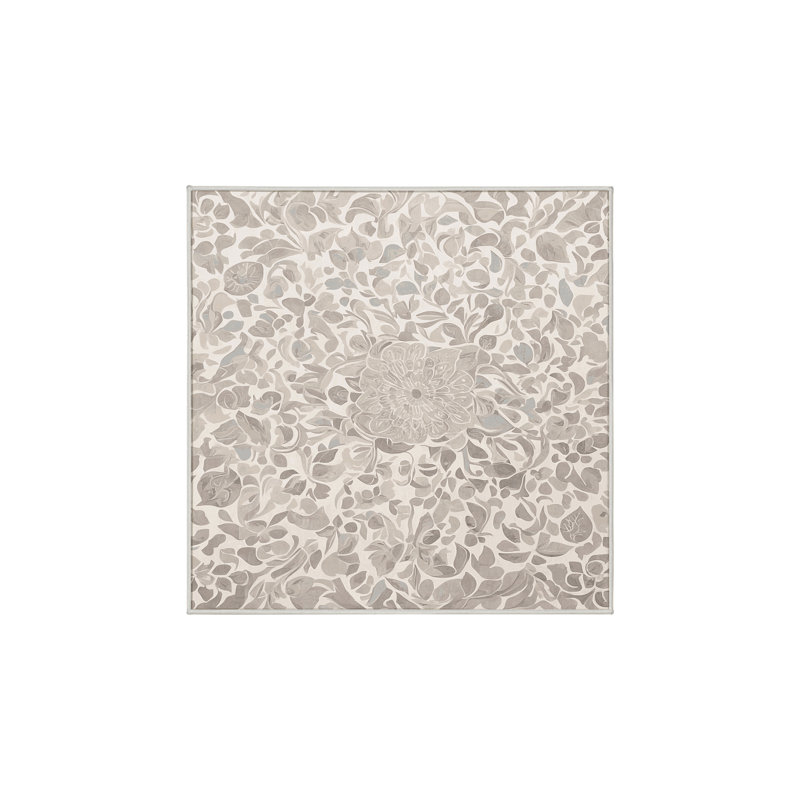 Tapis beige soyeux et moelleux, Carré 8 pi