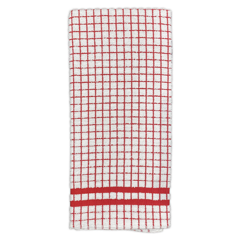 Serviette de cuisine en coton à carreaux, Rouge