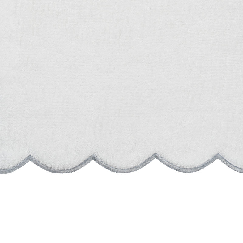  Ensemble de serviettes 100% coton turc ADORNIA, Blanc / Gris, Ensemble de 2 serviettes à doigts