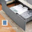 Base de lit plateforme robuste avec tête de lit en tissu réglable en hauteur-187940911-187940905