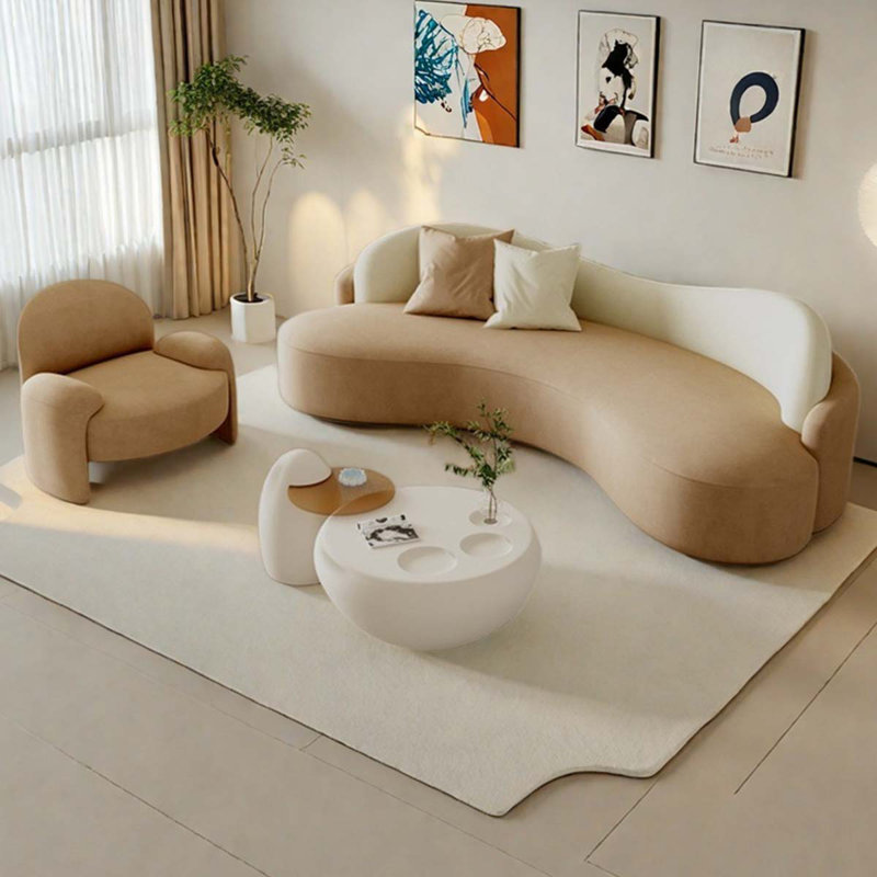 Cream fabric sofa special-shaped creative net