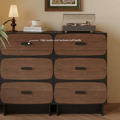 Armoire d'appoint en bois manufacturé noir massif
